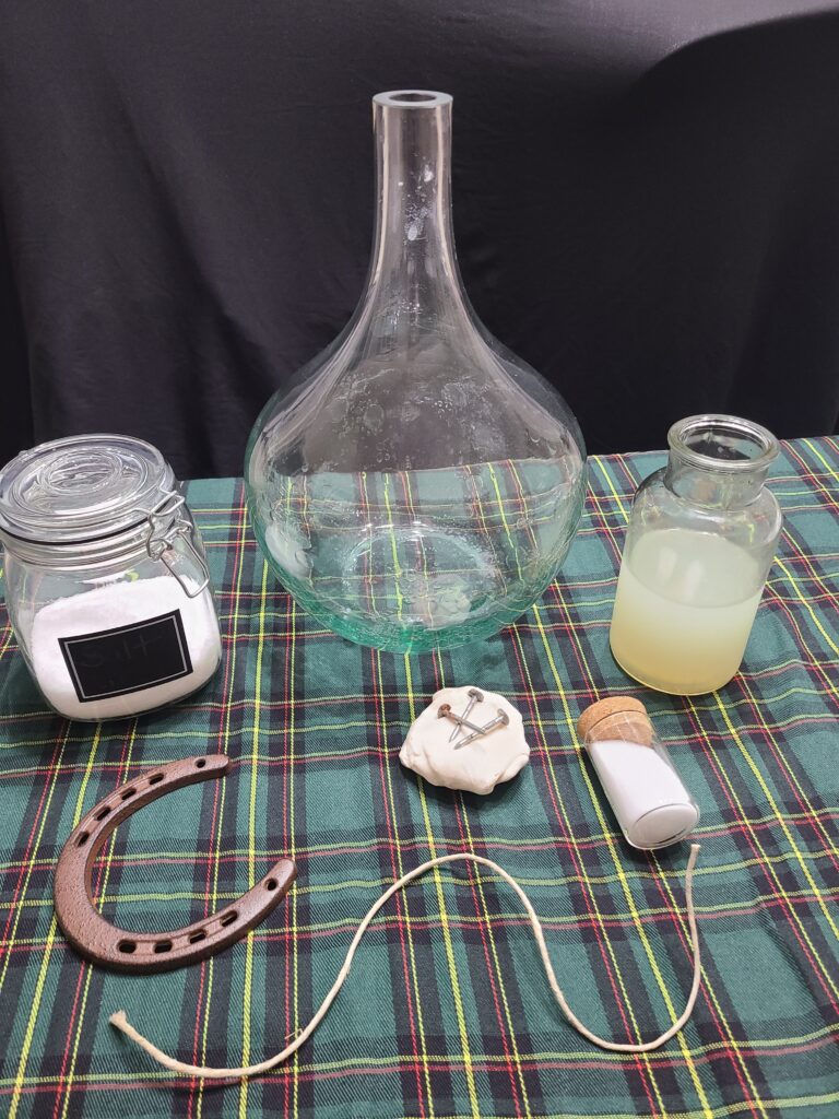 Witch bottle ingredients used in 18th century folklore