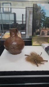 Historic witch bottle at the Scottish Witch Trial Museum in Fife.